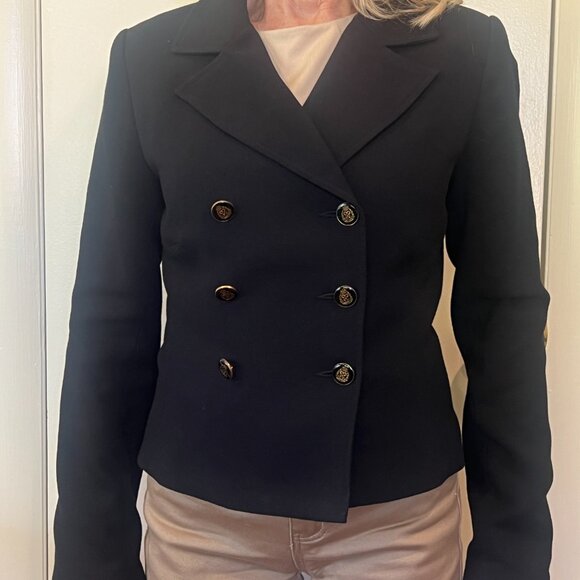 CAbi Navy, Double Breasted jacket, size 0 with beautiful detail - Picture 6 of 10